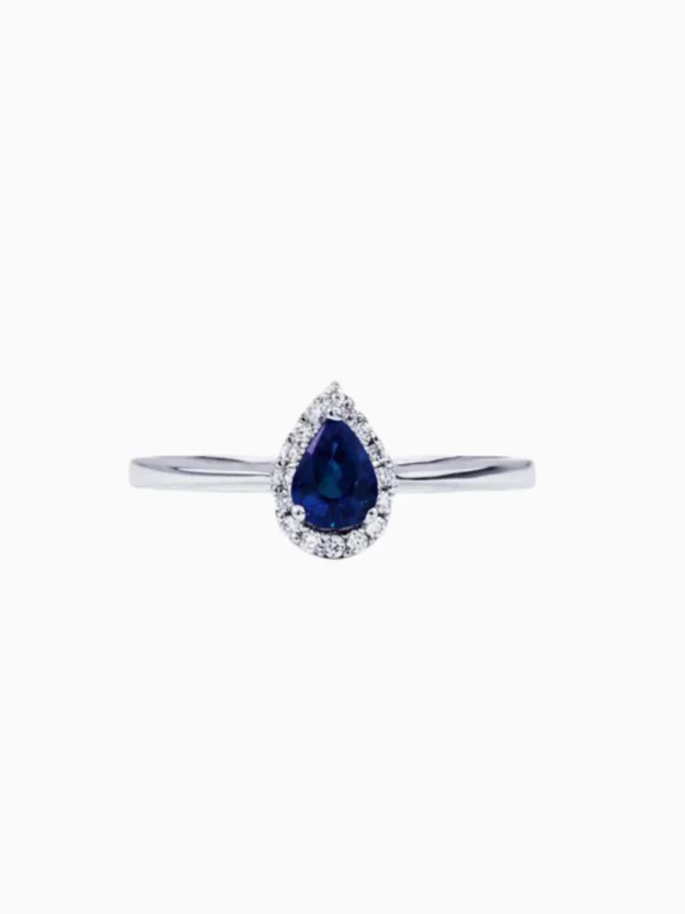 Pear Cut Blue Sapphire Ring