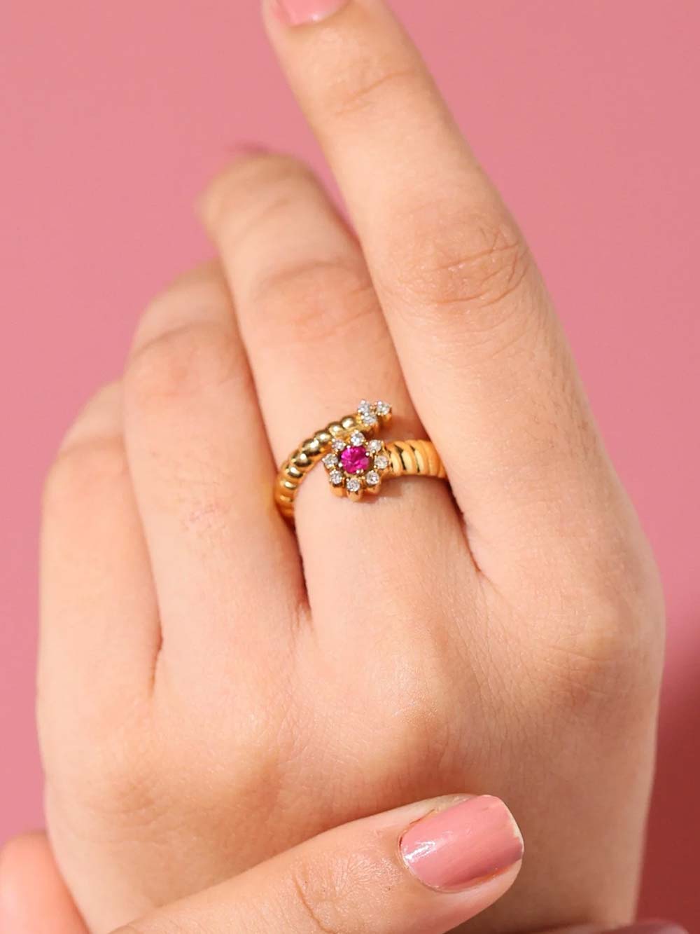 Entwined Ruby Diamond Ring