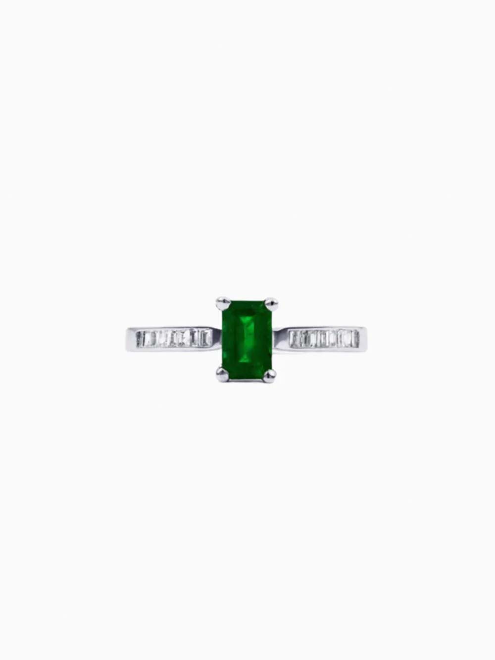 Emerald Cut Ring with Crystal Accents