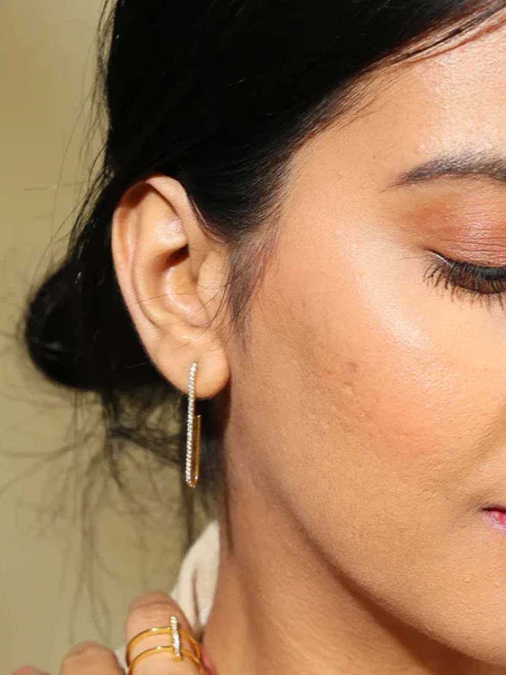 Diamond Pin Hoops Made in 14kt Gold (0.65cts)