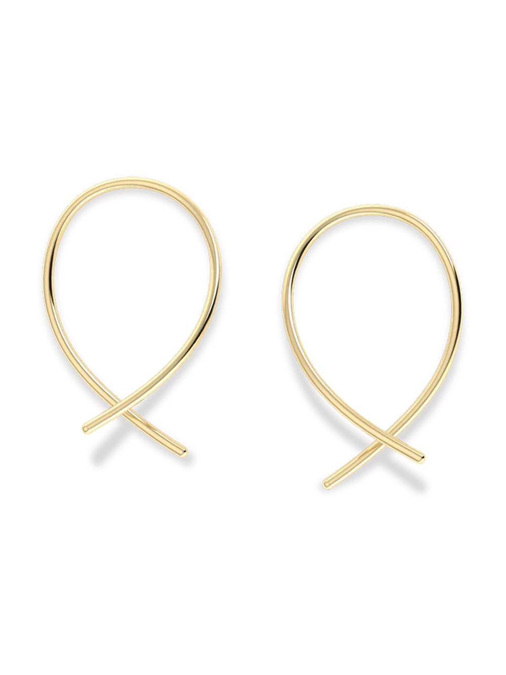 Crossover Hoops Made In Gold in 14kt Gold