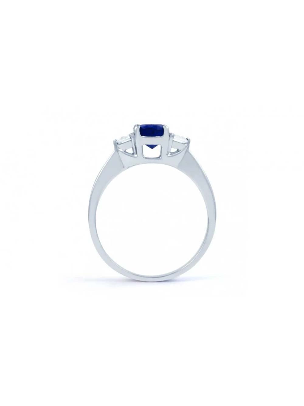 Oval Blue Sapphire Diamond Ring