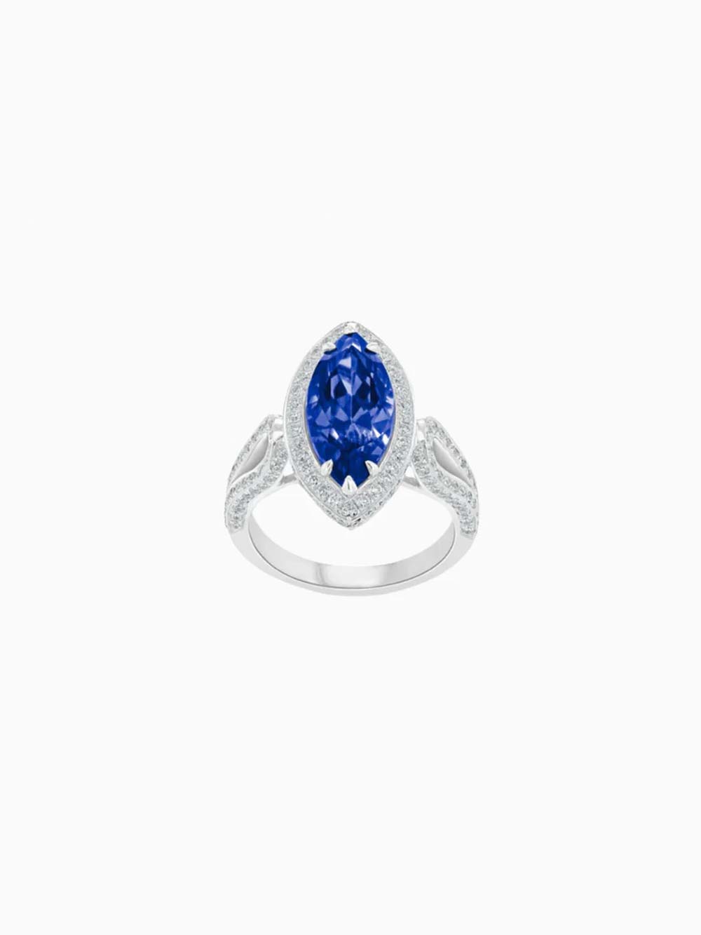 Double Halo Sapphire Diamond Ring
