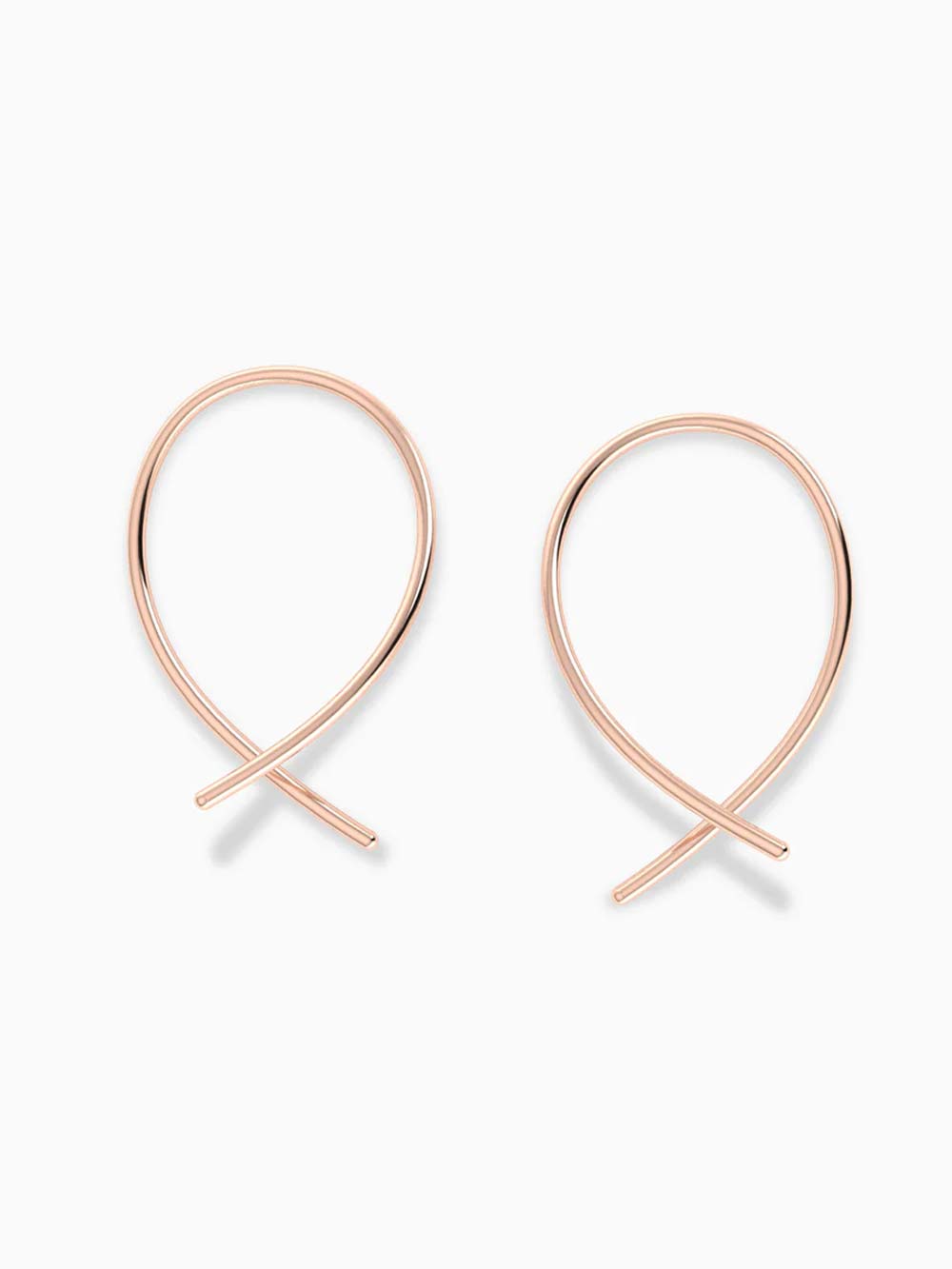 Crossover Hoops Made In Gold in 14kt Gold