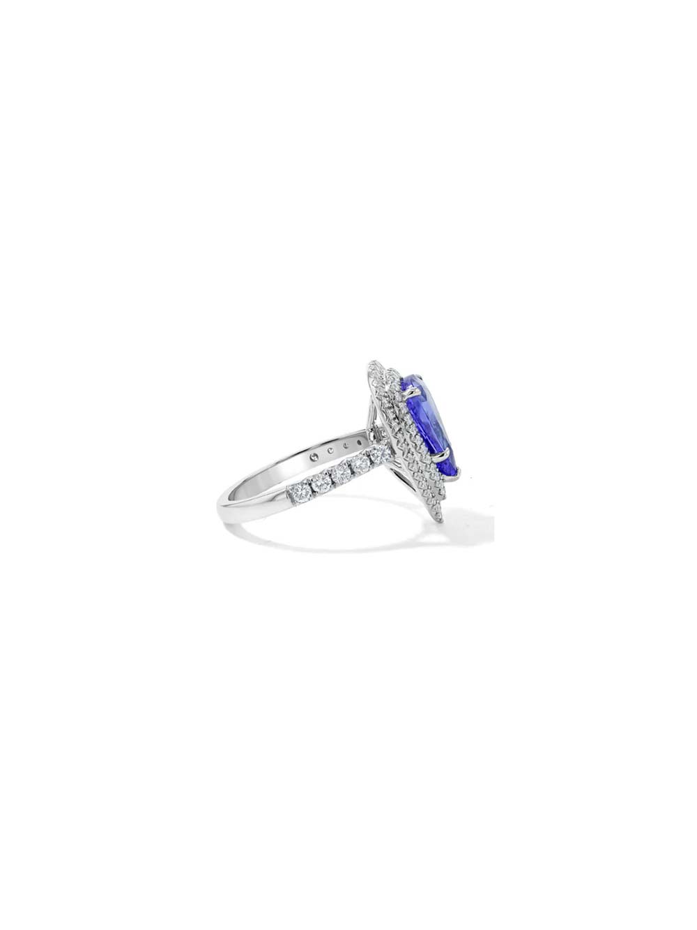 Pear Cut Tanzanite Halo Ring