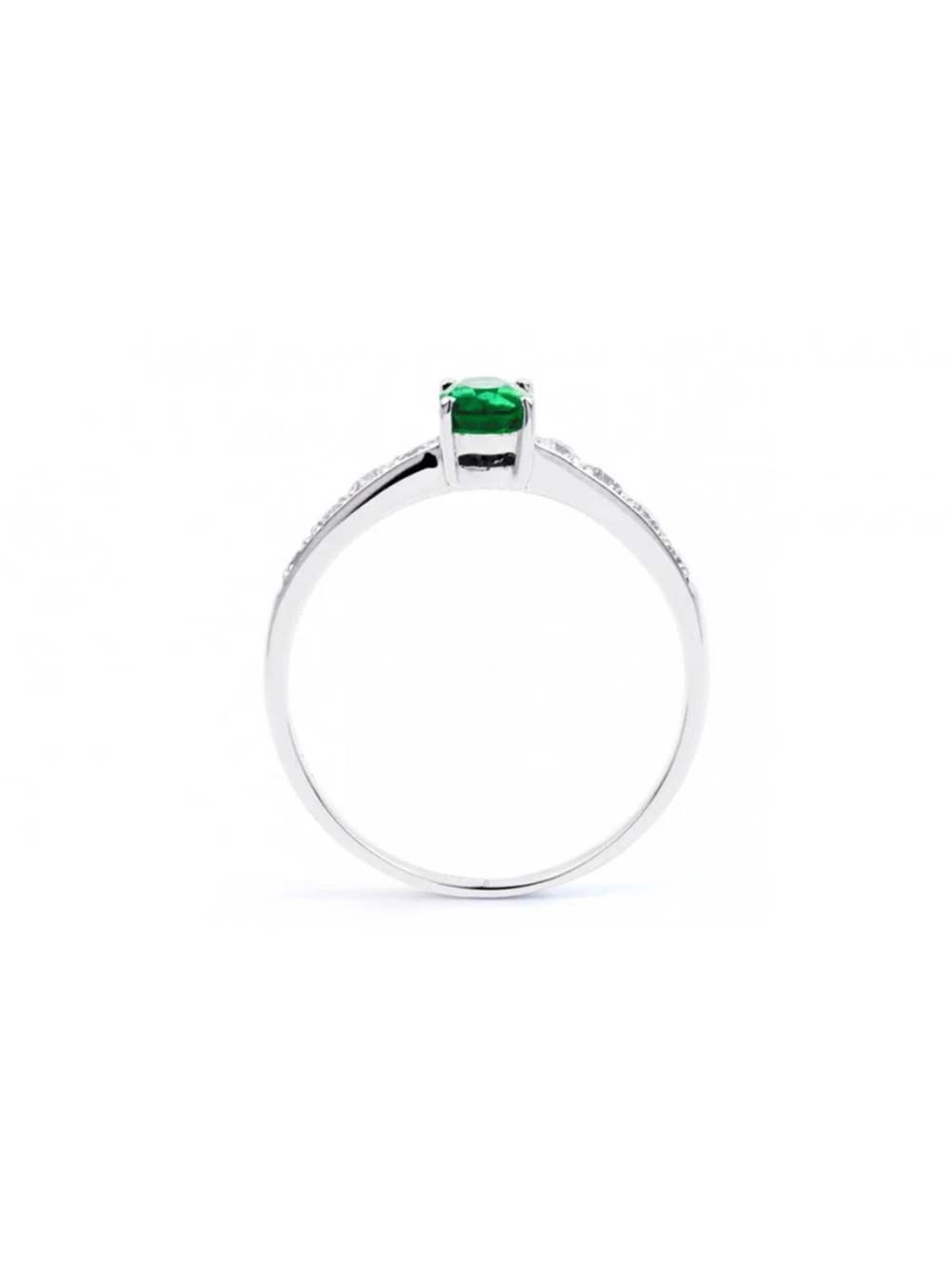 Emerald Ring with Diamond Accents
