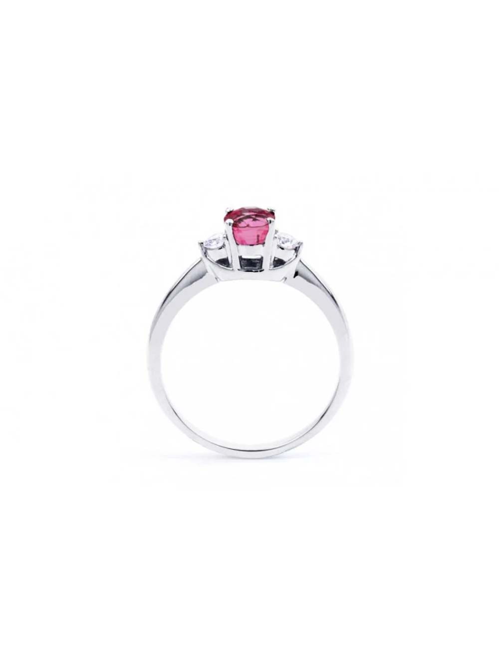Oval Pink Sapphire Diamond Ring