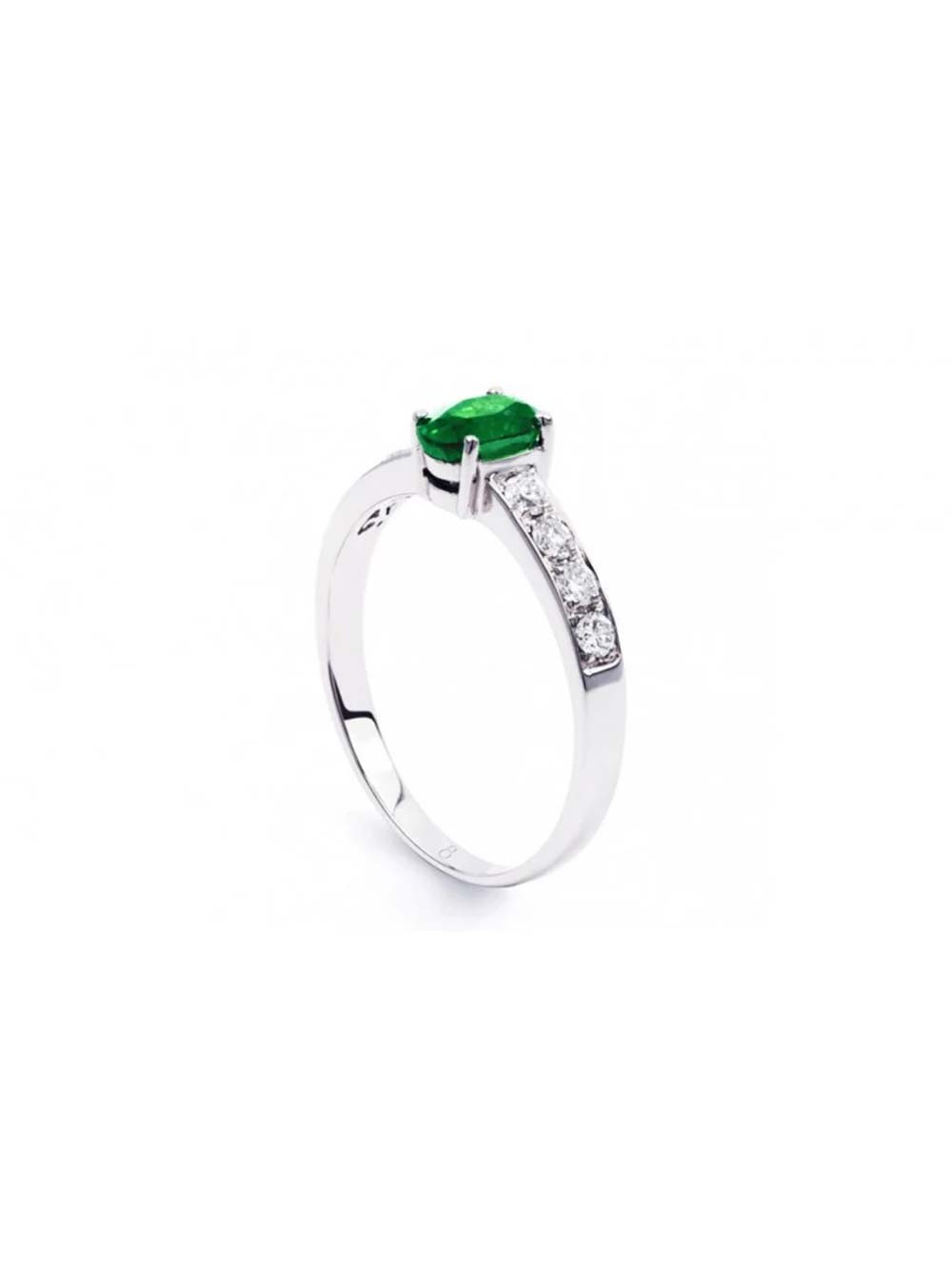 Emerald Ring with Diamond Accents