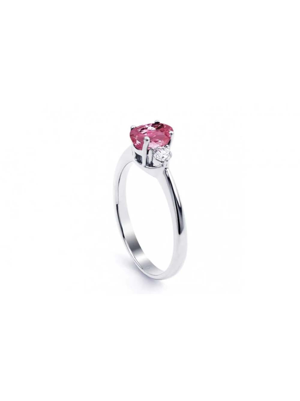 Oval Pink Sapphire Diamond Ring