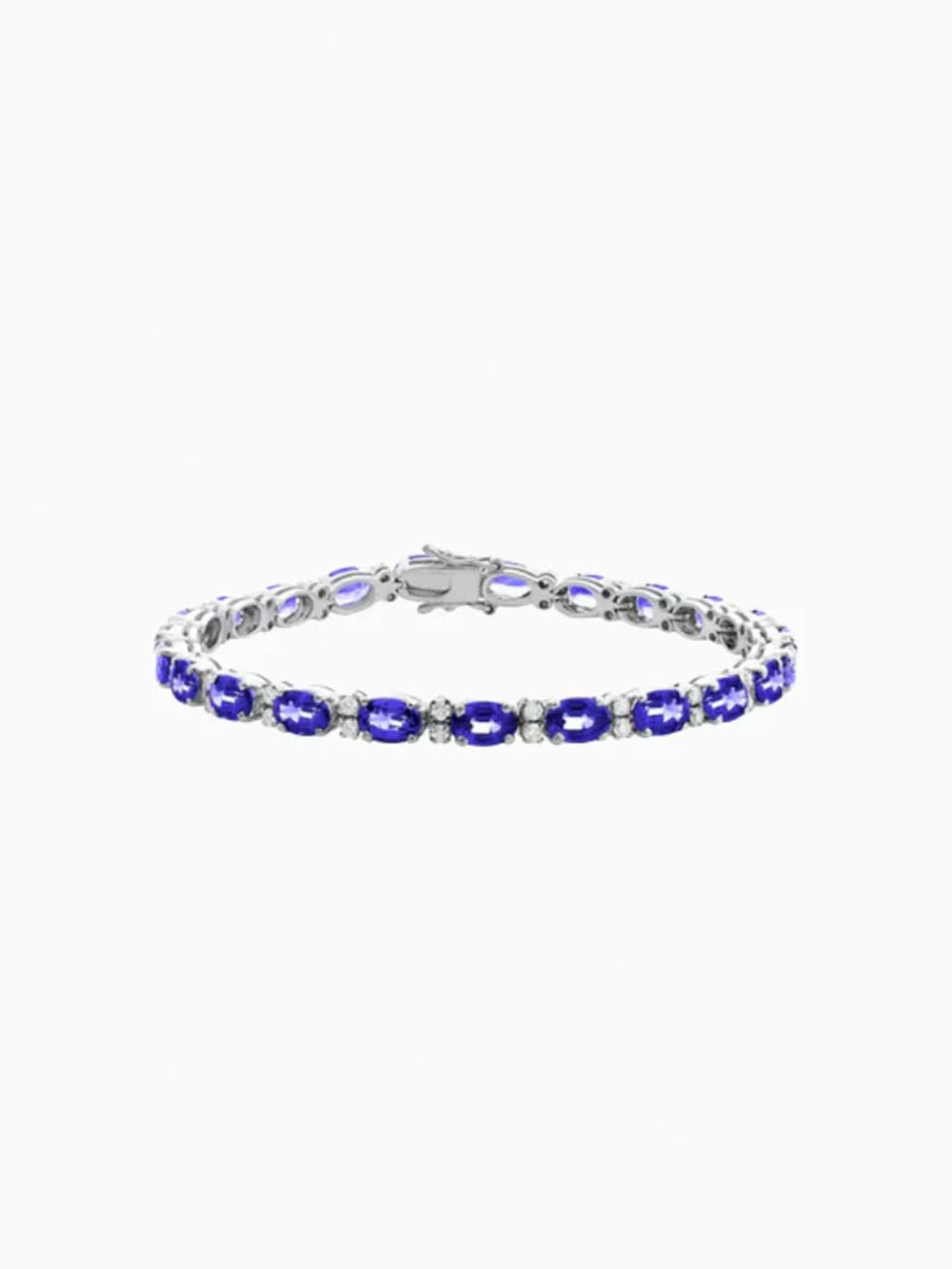 Tanzanite Tennis Bracelet in White Gold