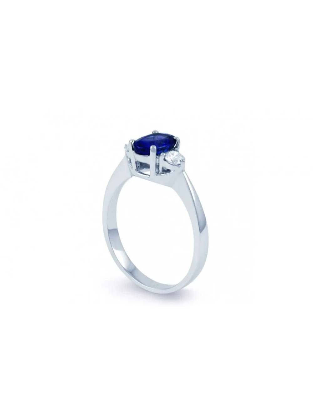 Oval Blue Sapphire Diamond Ring