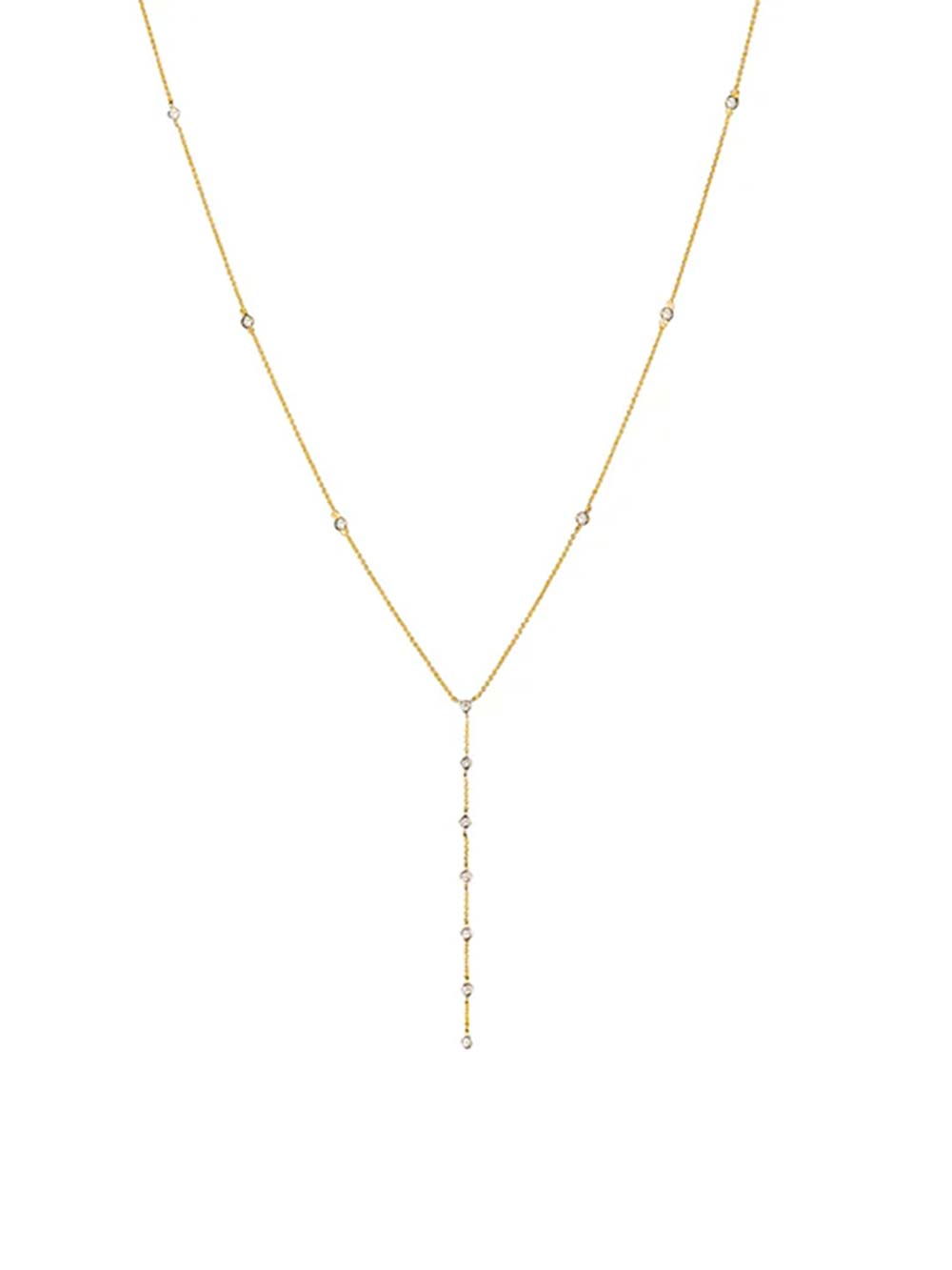 Diamond Lariat Chain Made in 14kt Gold (0.26cts)