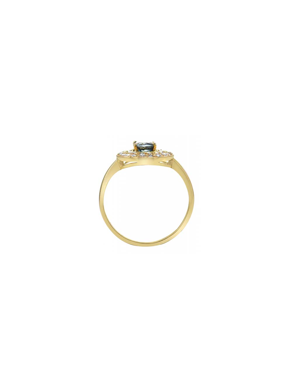 Sapphire Ring with Diamond Halo