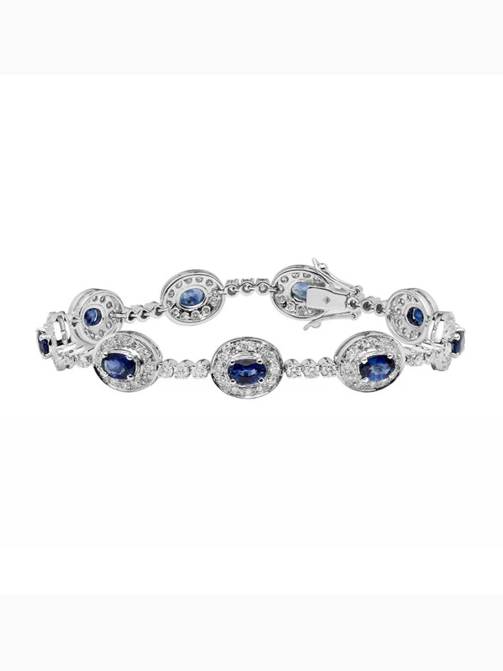 Royal Blue Sapphire & Diamond Luxe Line Bracelet