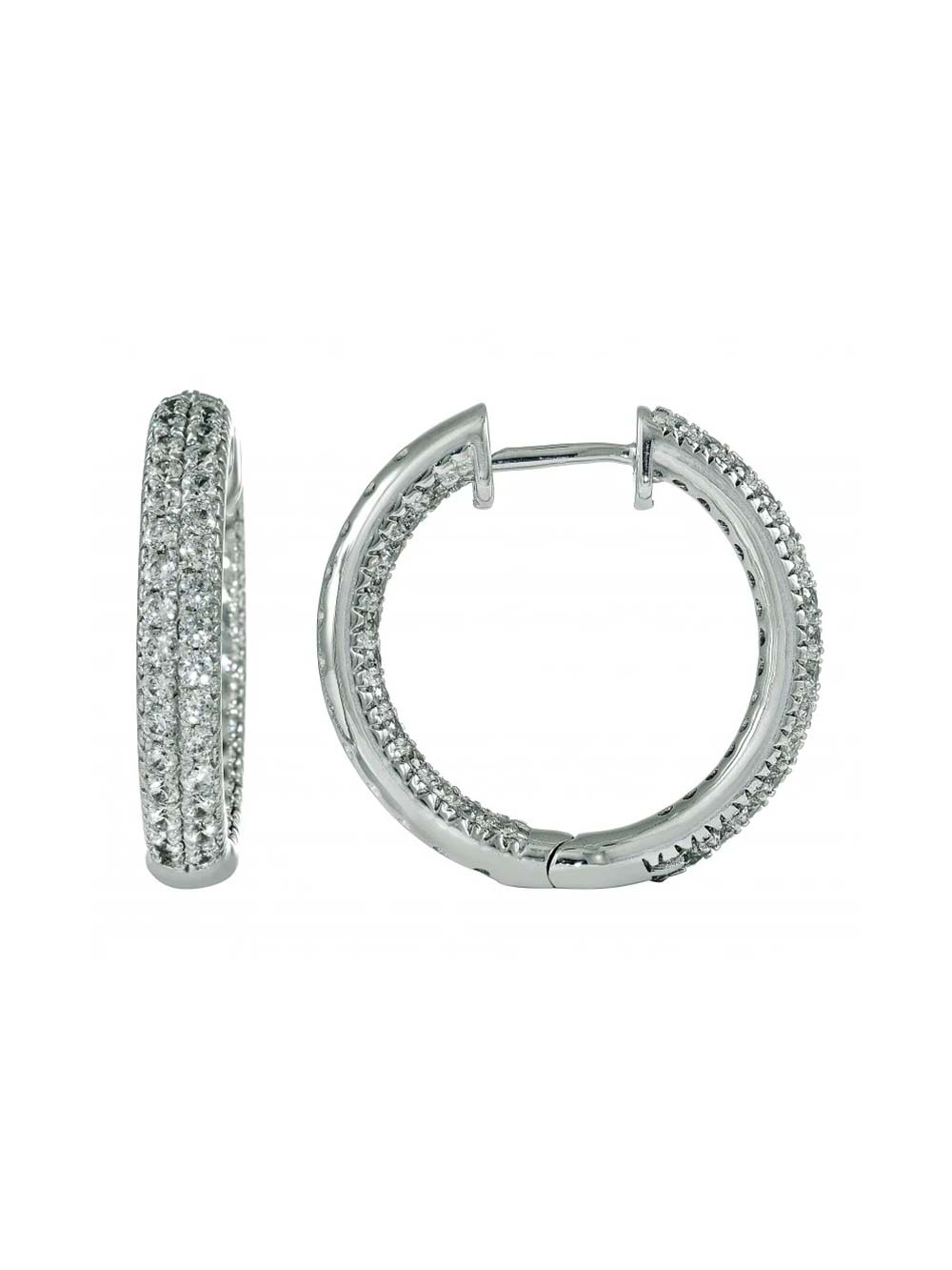Diamond Pave Hoops Earring in 14kt Gold (2.7cts)