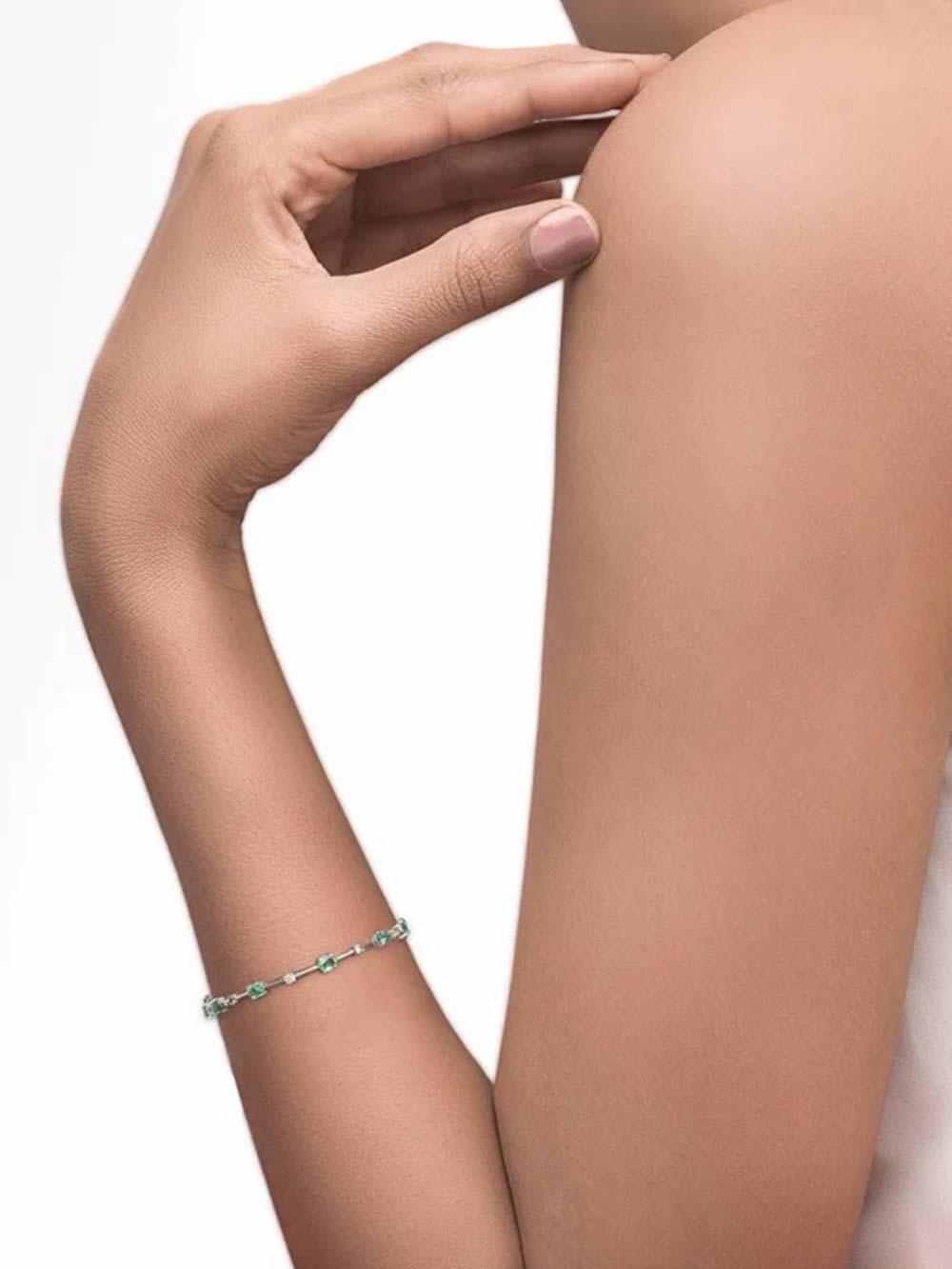 Colombian Emerald Chain Bracelet with Bezel Settings