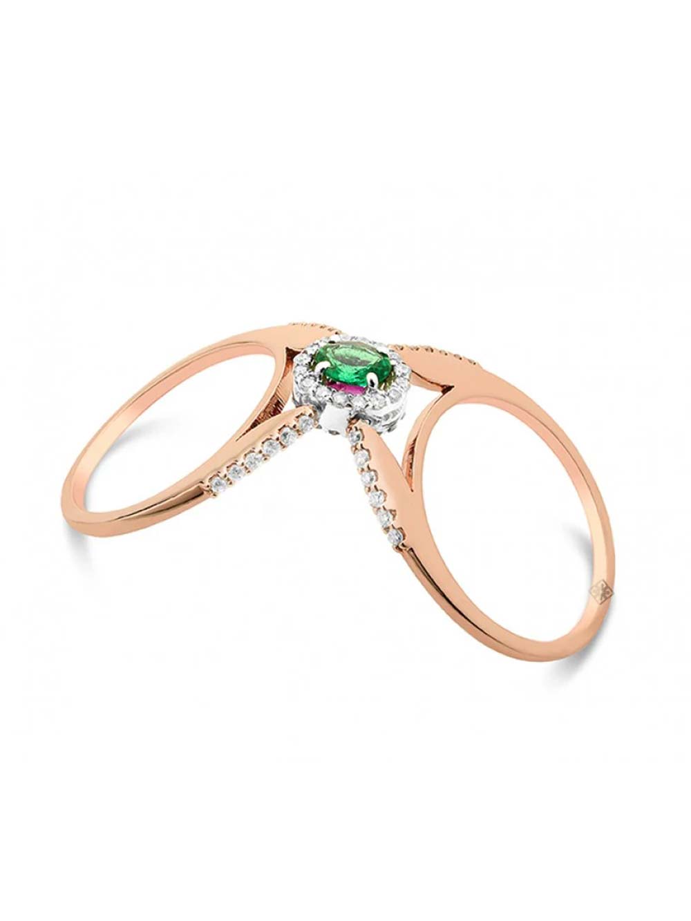 Two Reversable Ring (Emerald and Pink Sapphire)