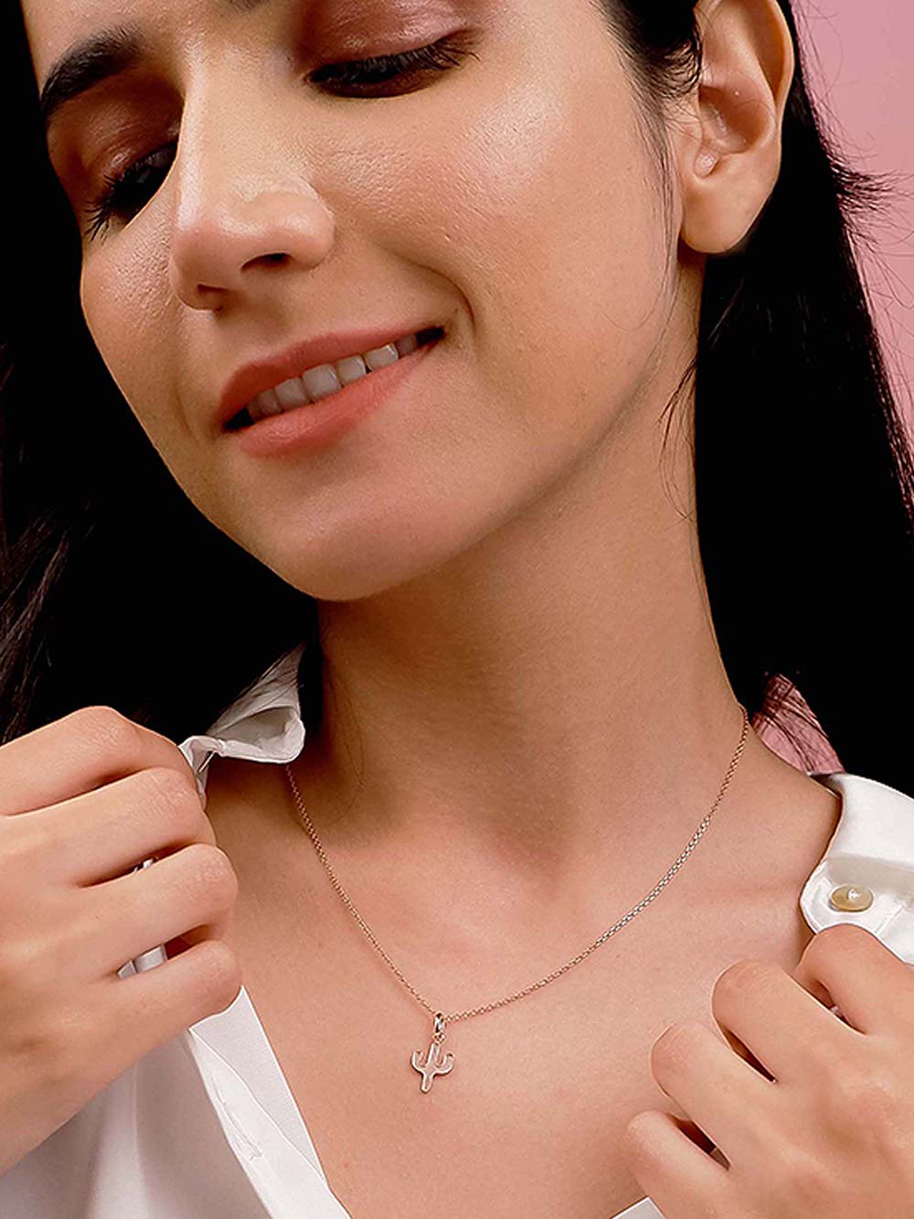 Cactus Gold Pendant in 14kt Gold