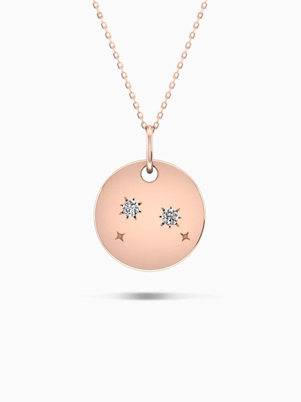 Capricorn Zodiac Constellation Pendant in 14kt Gold (0.09cts)