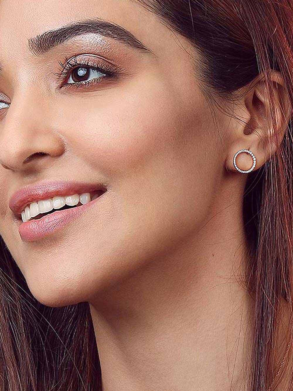 Circle Open shape Diamond Earrings in 14kt Gold (0.34cts)