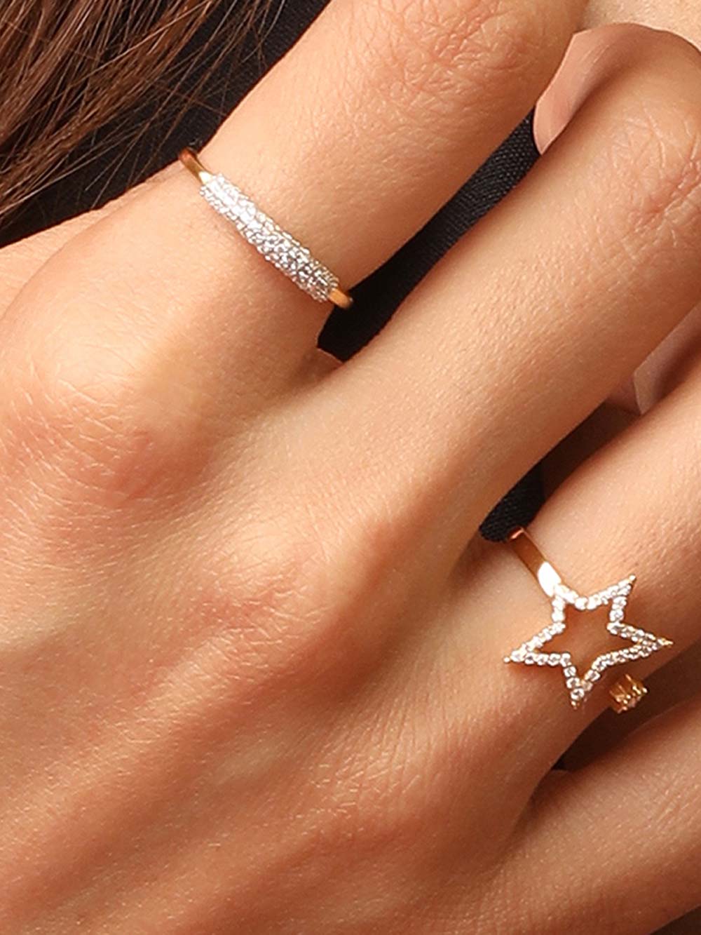 Star Diamond Open Ring in 14kt Gold (0.20cts)