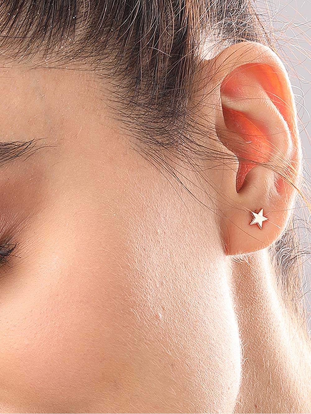 Star Solid Gold Earrings Made in 14kt Gold