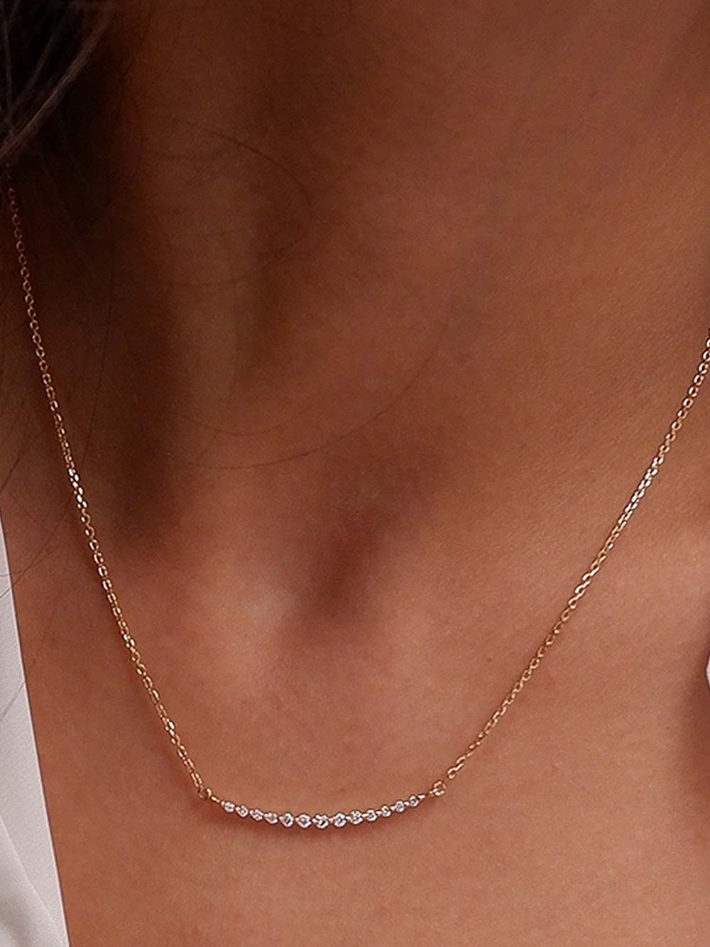 Curve Diamond Necklace in 14kt Gold (0.20cts)