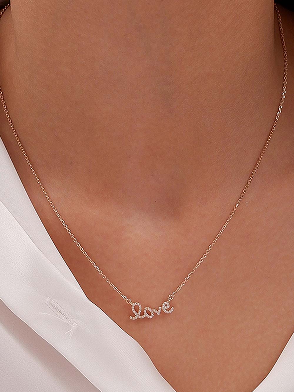 Love diamond Necklace in 14kt Gold (0.20cts)