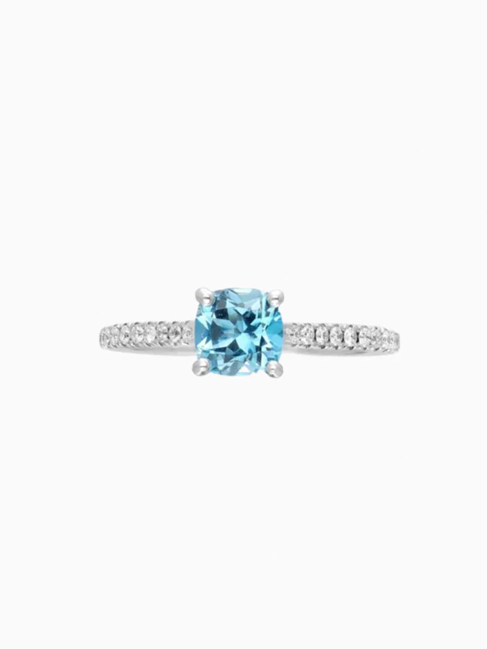 Blue Topaz Diamond Ring