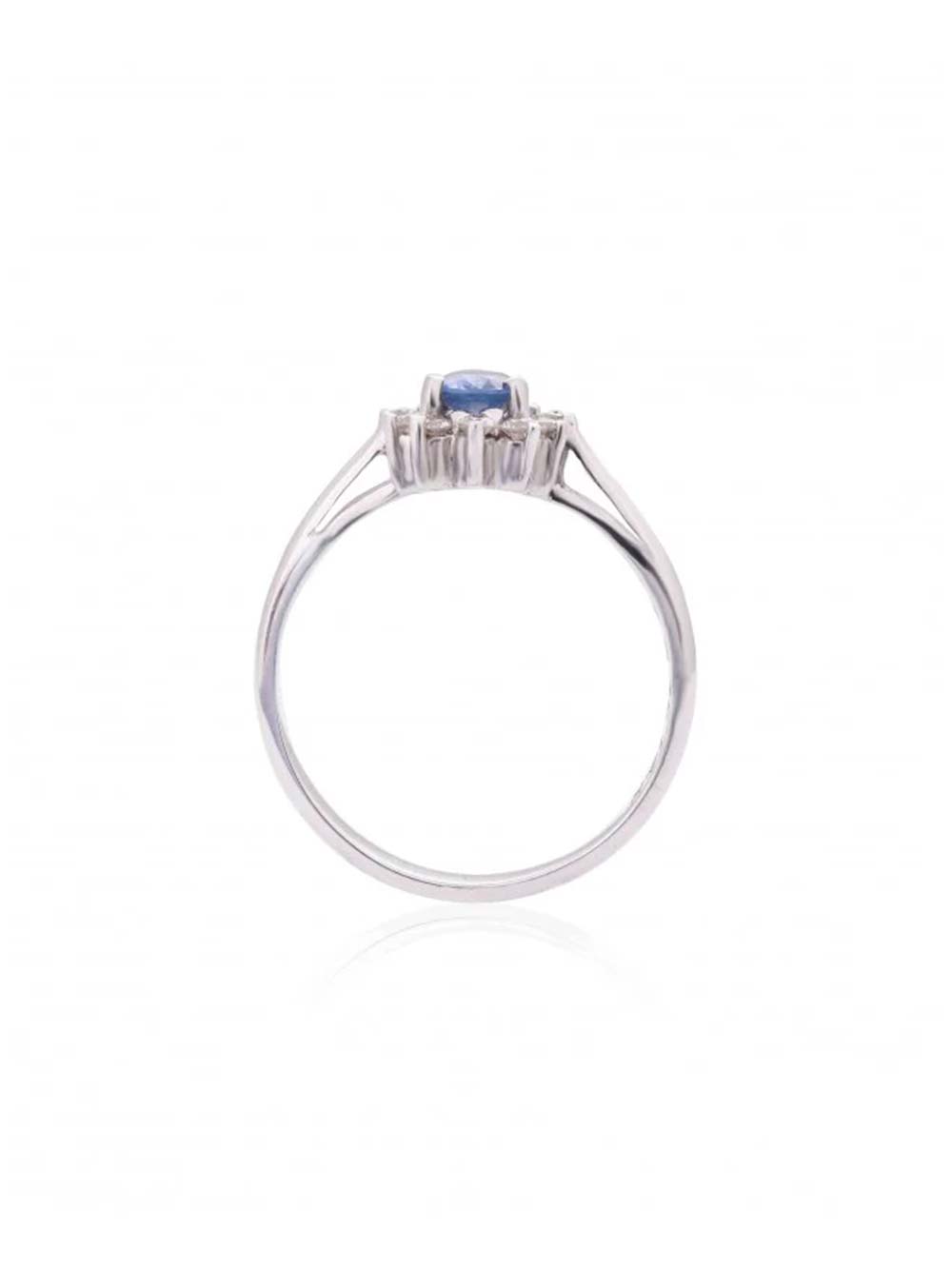 Starburst Halo Oval Sapphire Ring