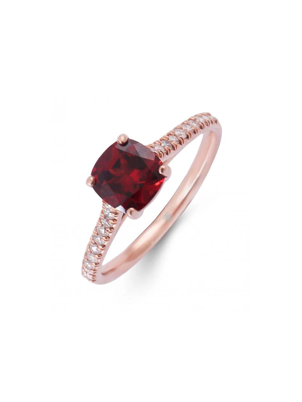 Ruby Ring With Side Diamonds