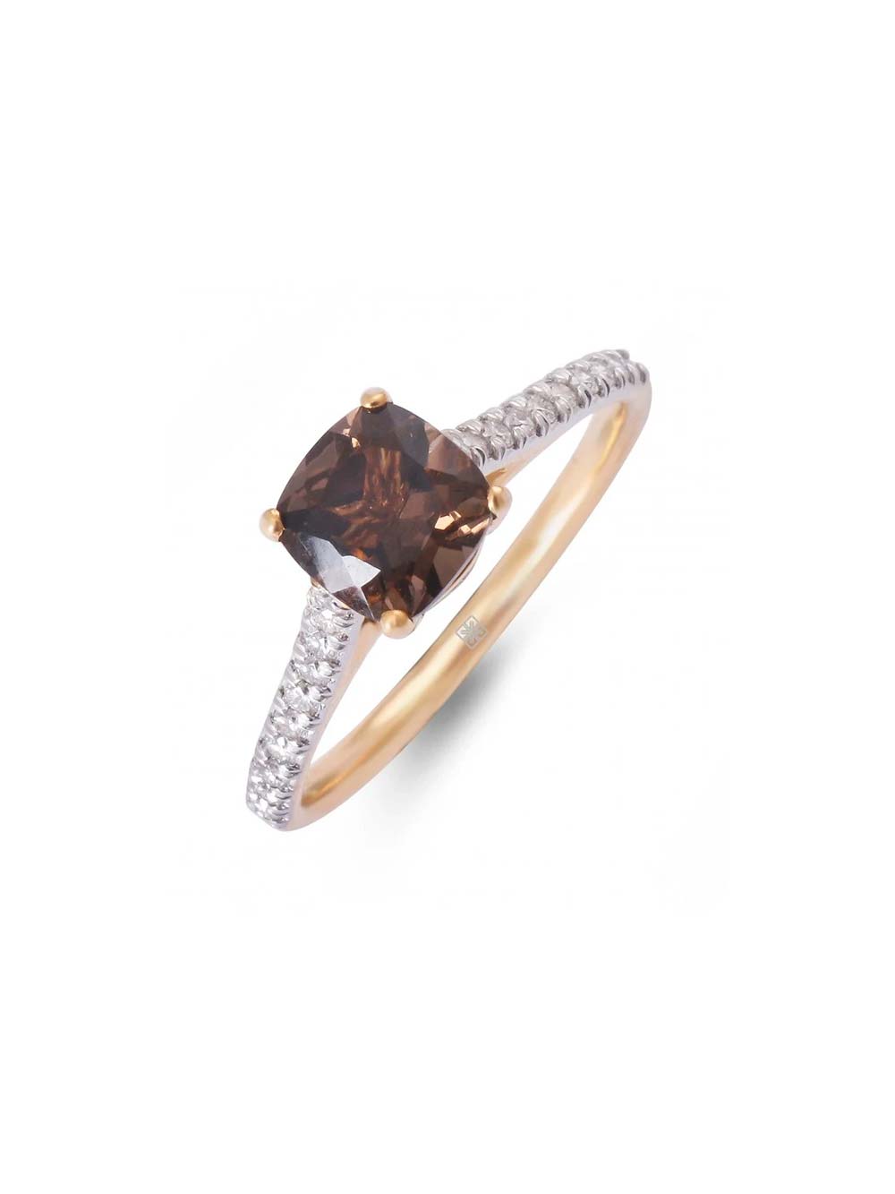 Brown Topaz and Diamond Ring