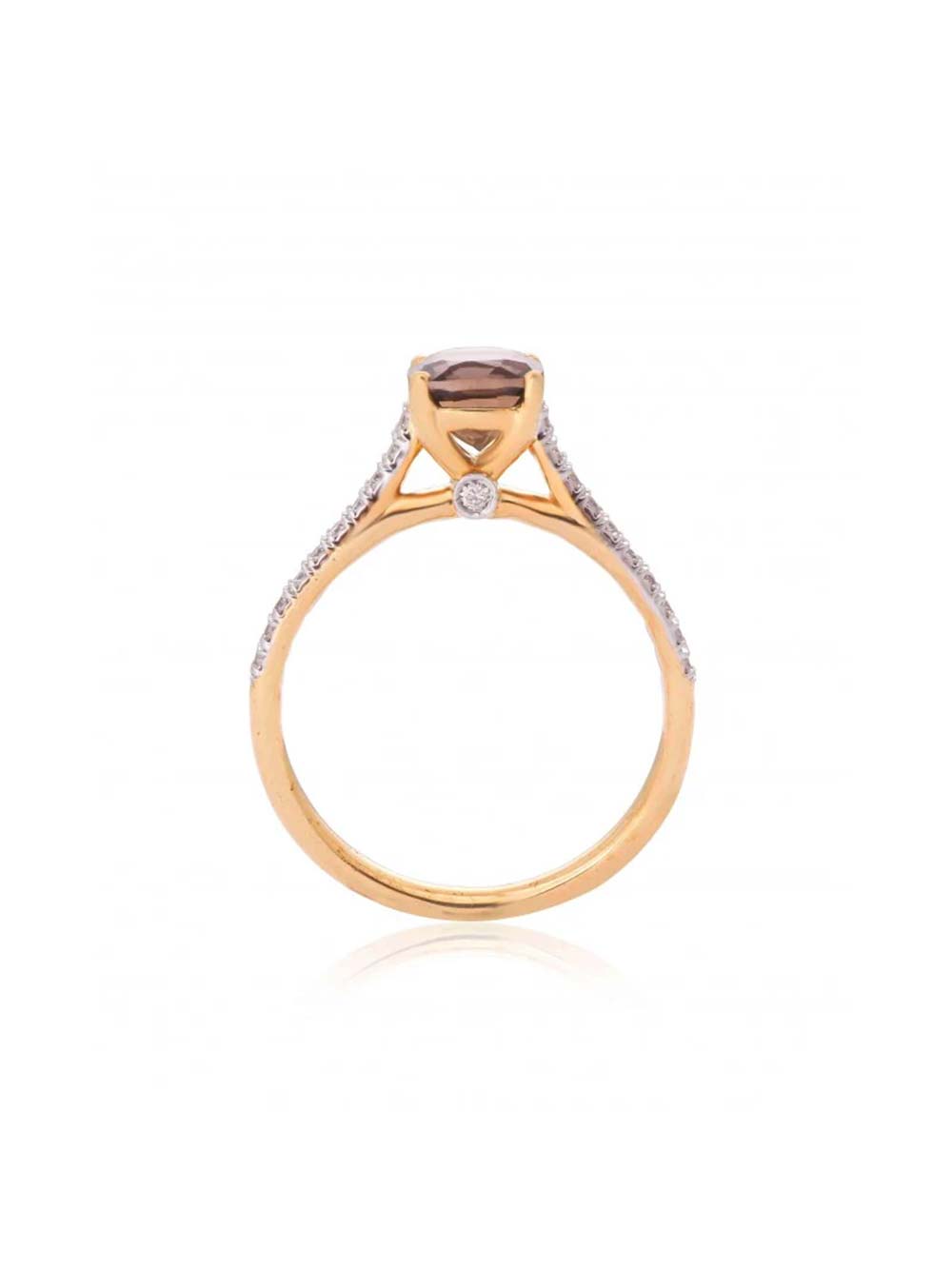 Brown Topaz and Diamond Ring