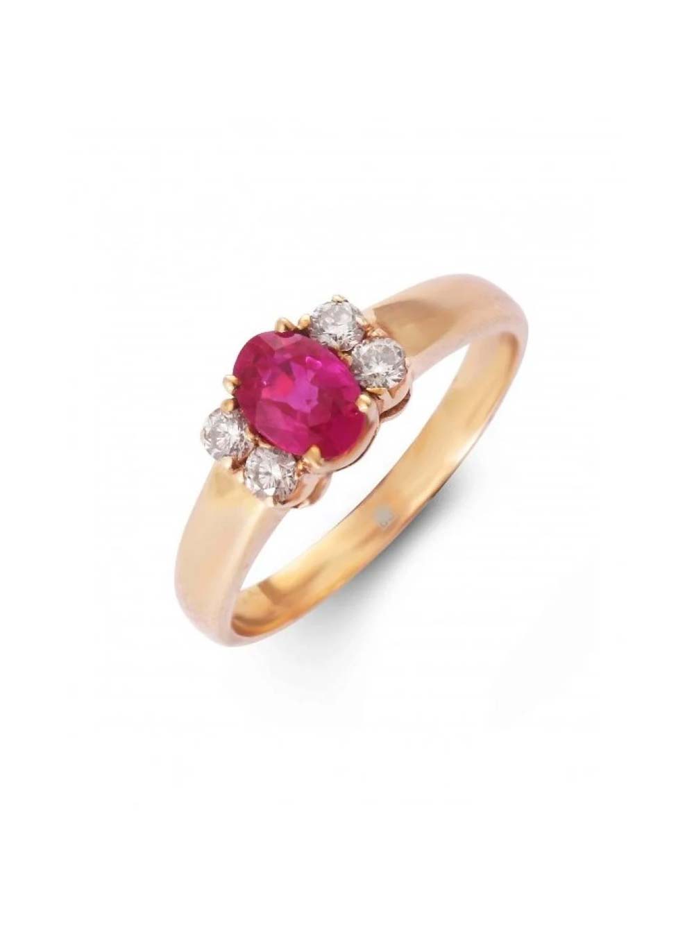 Pink Sapphire Ring with Side Diamonds