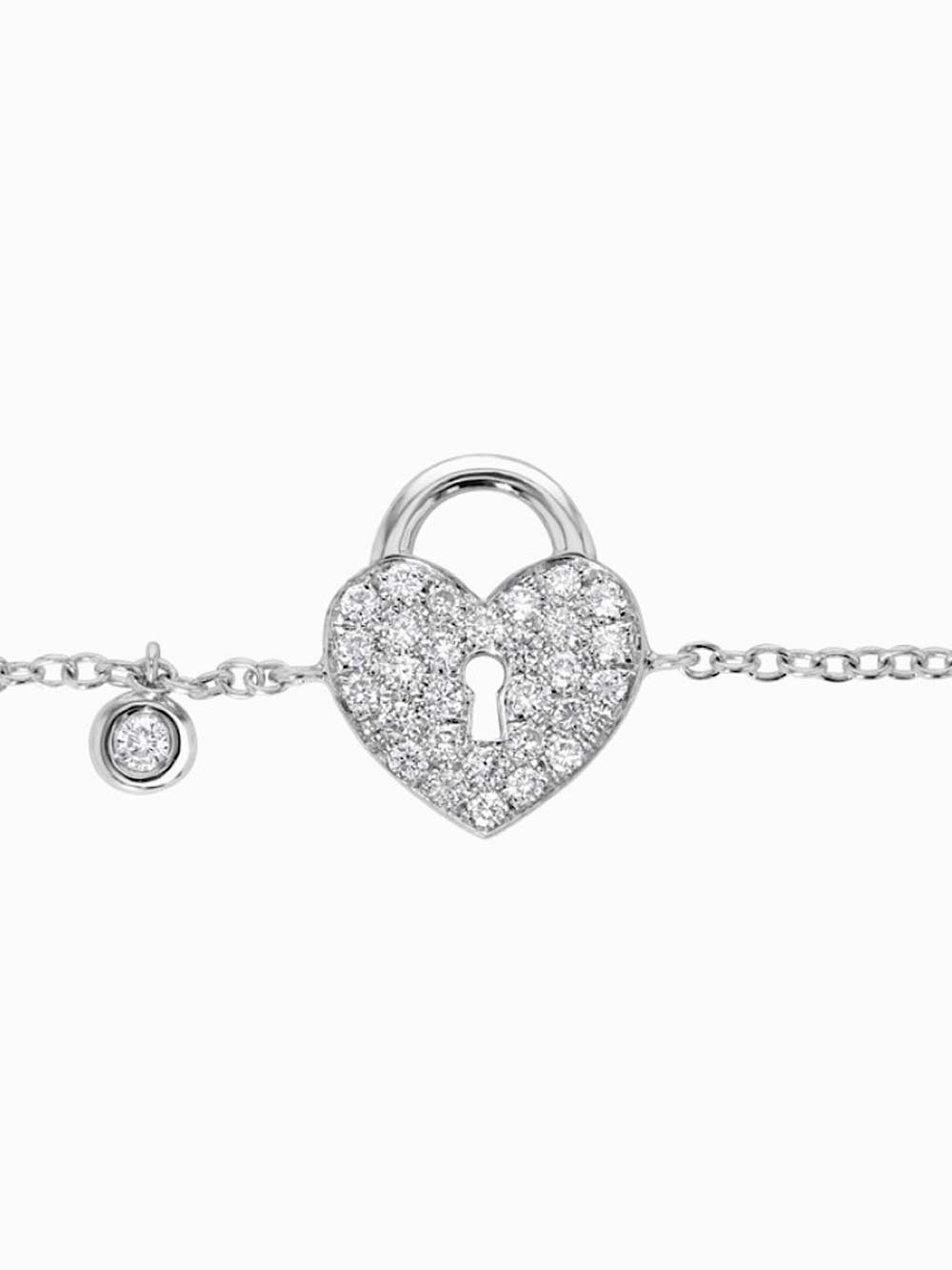 Heart Lock Bracelet in 14kt Gold (0.21cts)