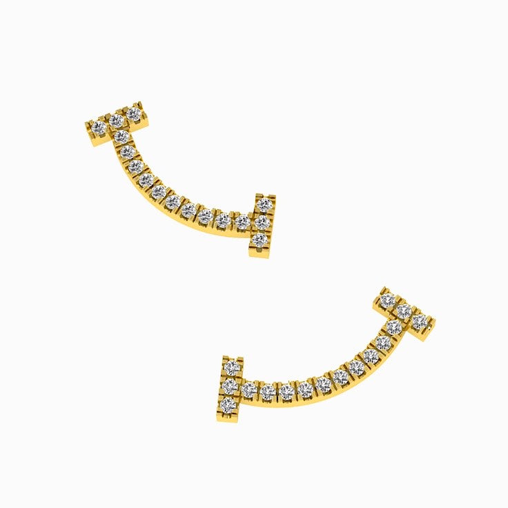 Smiley Diamond Earrings in 14kt Gold (0.10cts)