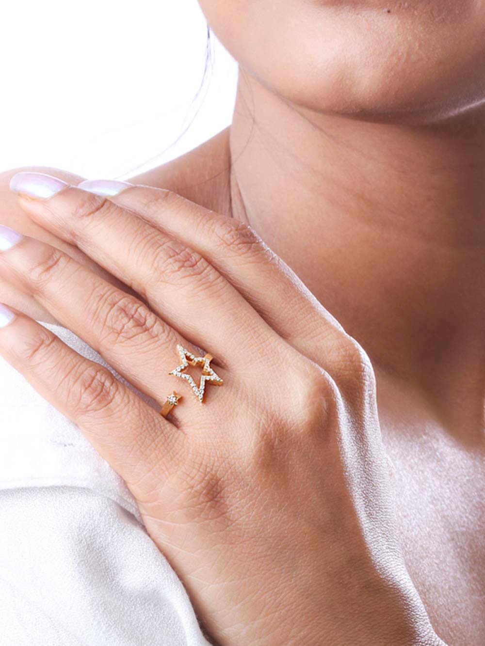 Star Diamond Open Ring in 14kt Gold (0.20cts)