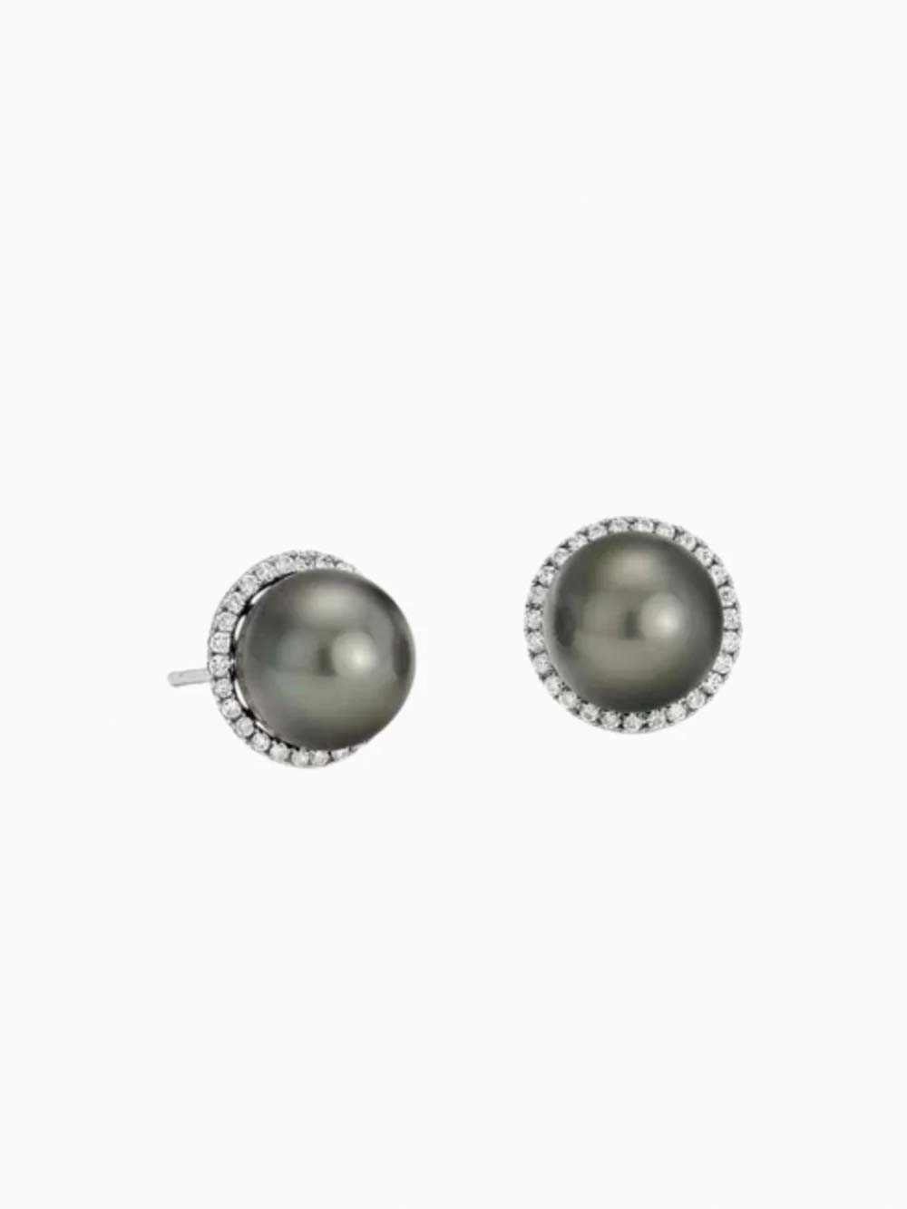 Exquisite Tahitian Diamond Pearl Studs