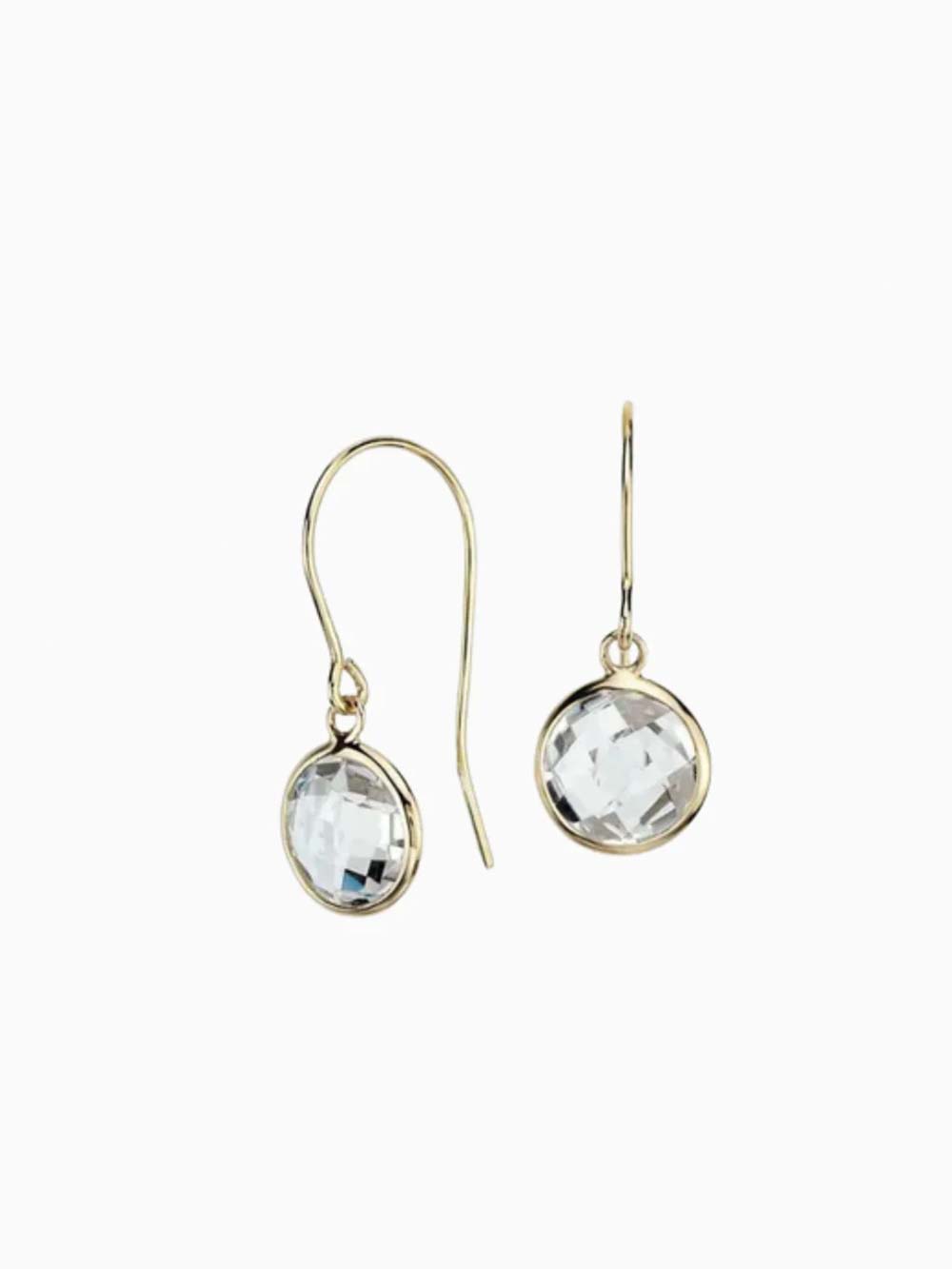 White Topaz Earring set in 14kt White Gold