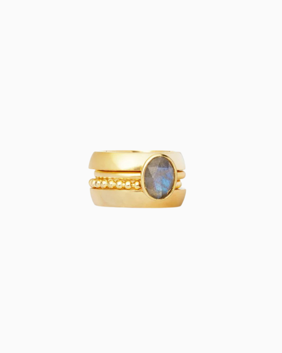 Stacked Blue Sapphire Center Ring