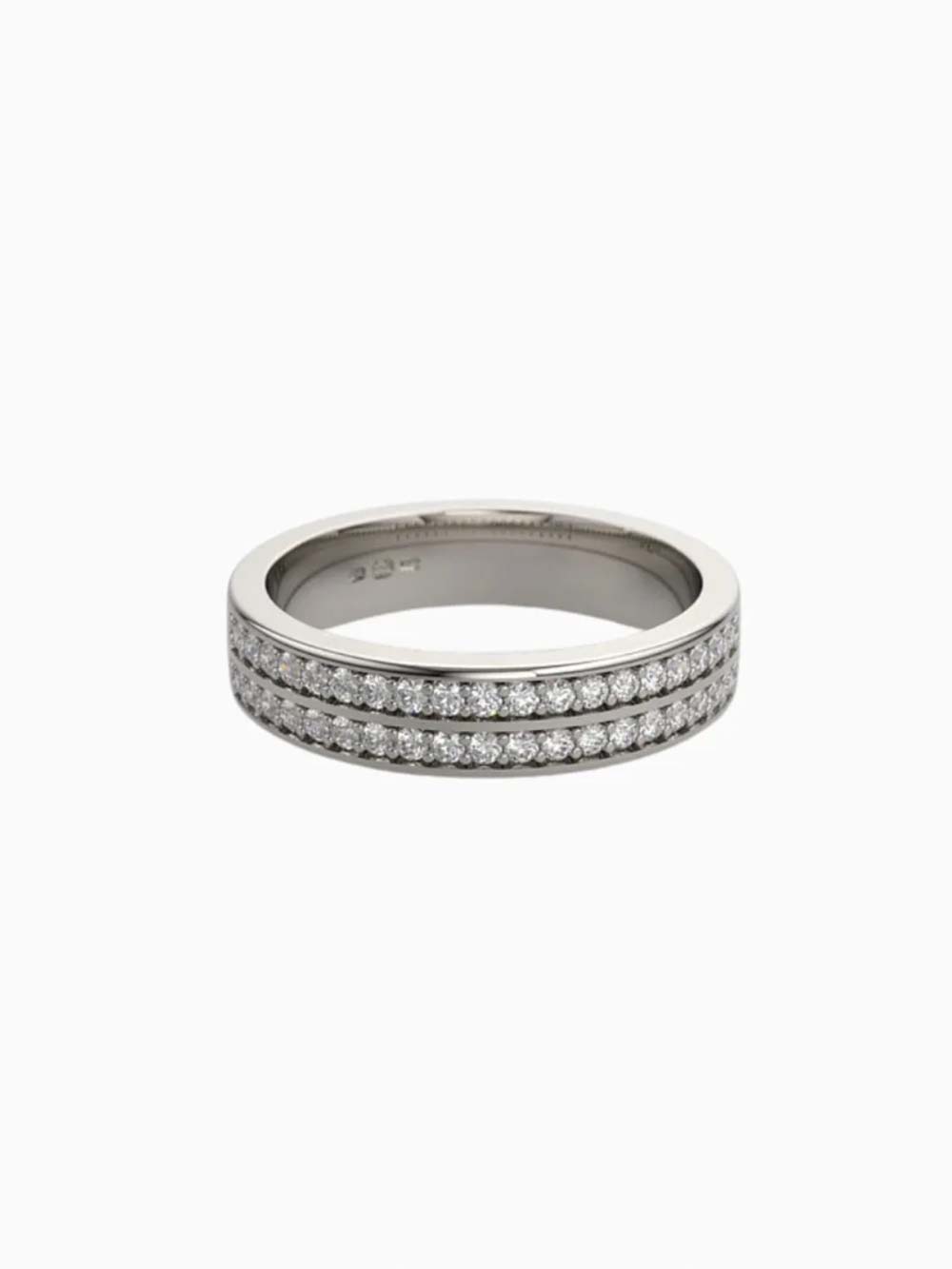 Two Row Diamond Eternity Engagement Band