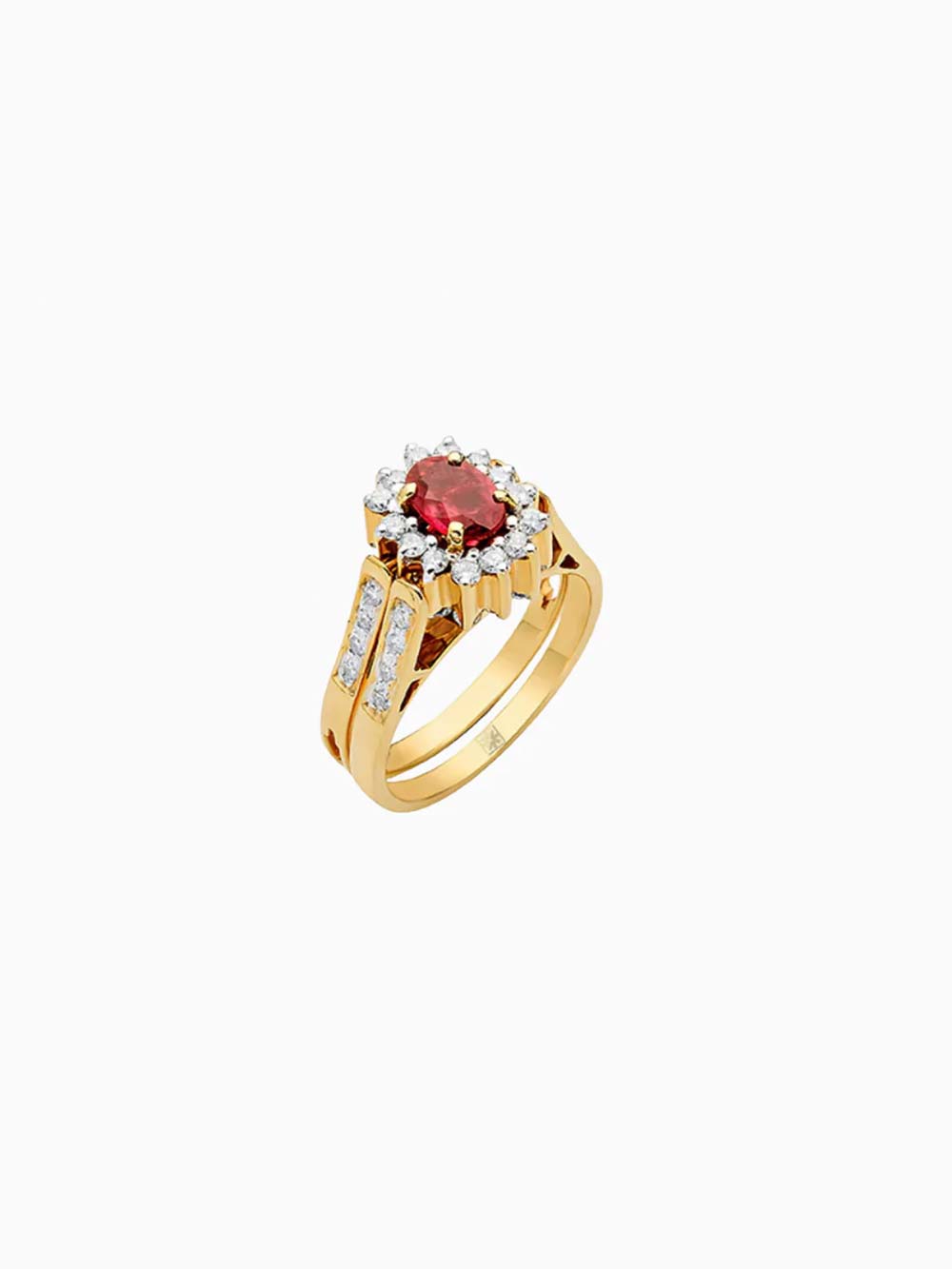 Two Stone Reversable Ring (Ruby and Blue Sapphire)