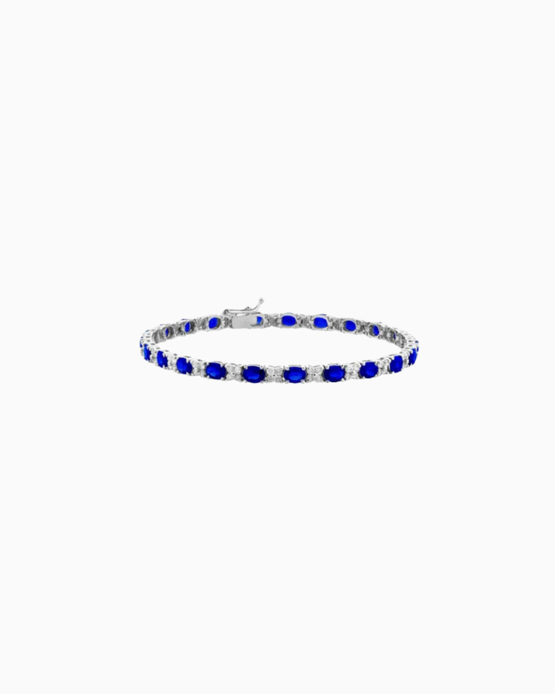 Blue Sapphire and Diamond Double-Row Bracelet