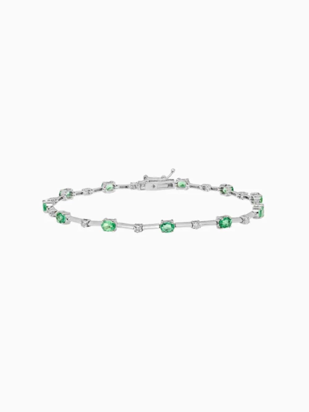 Colombian Emerald Chain Bracelet with Bezel Settings