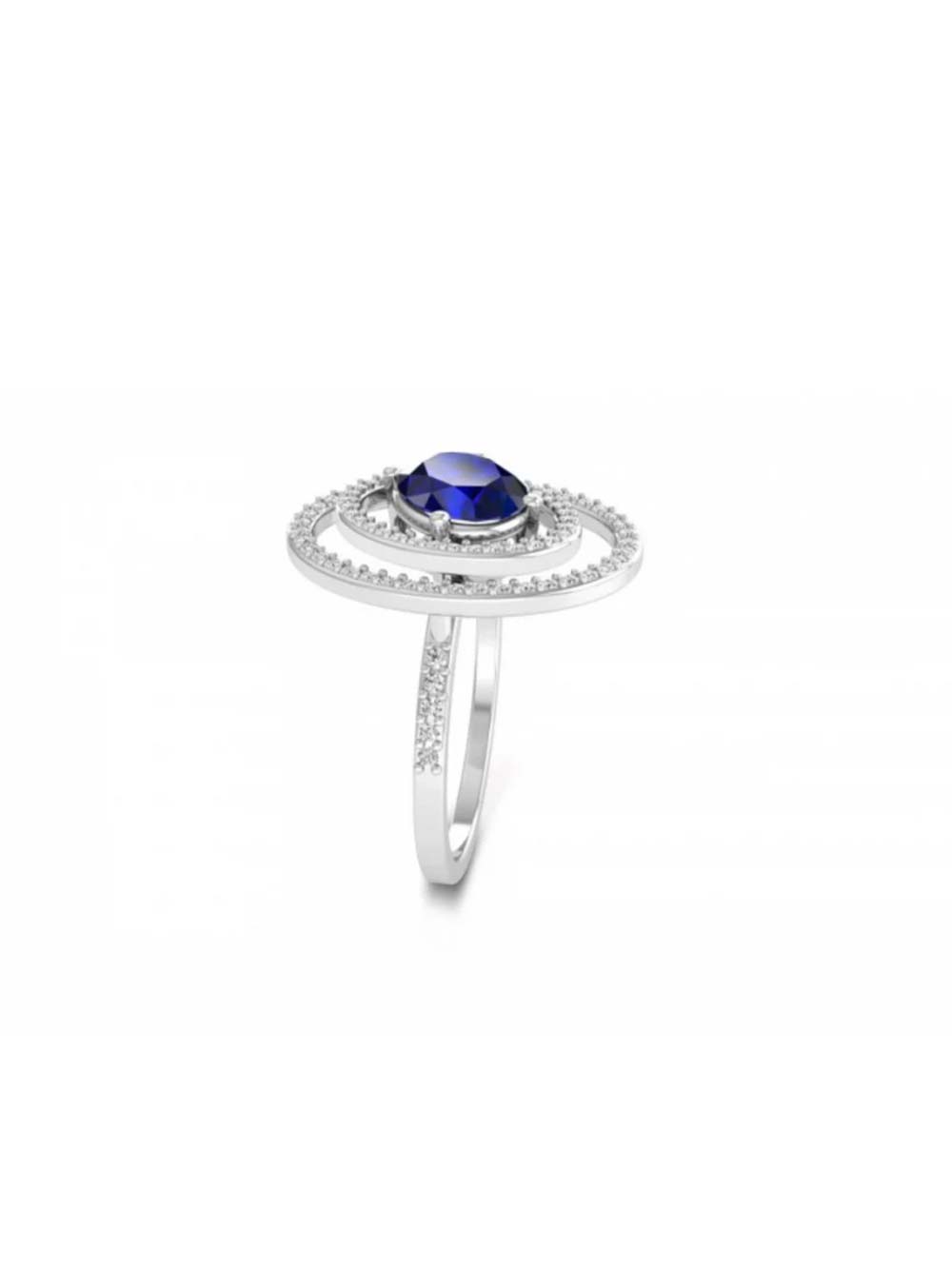 Blue Sapphire Orbit Ring