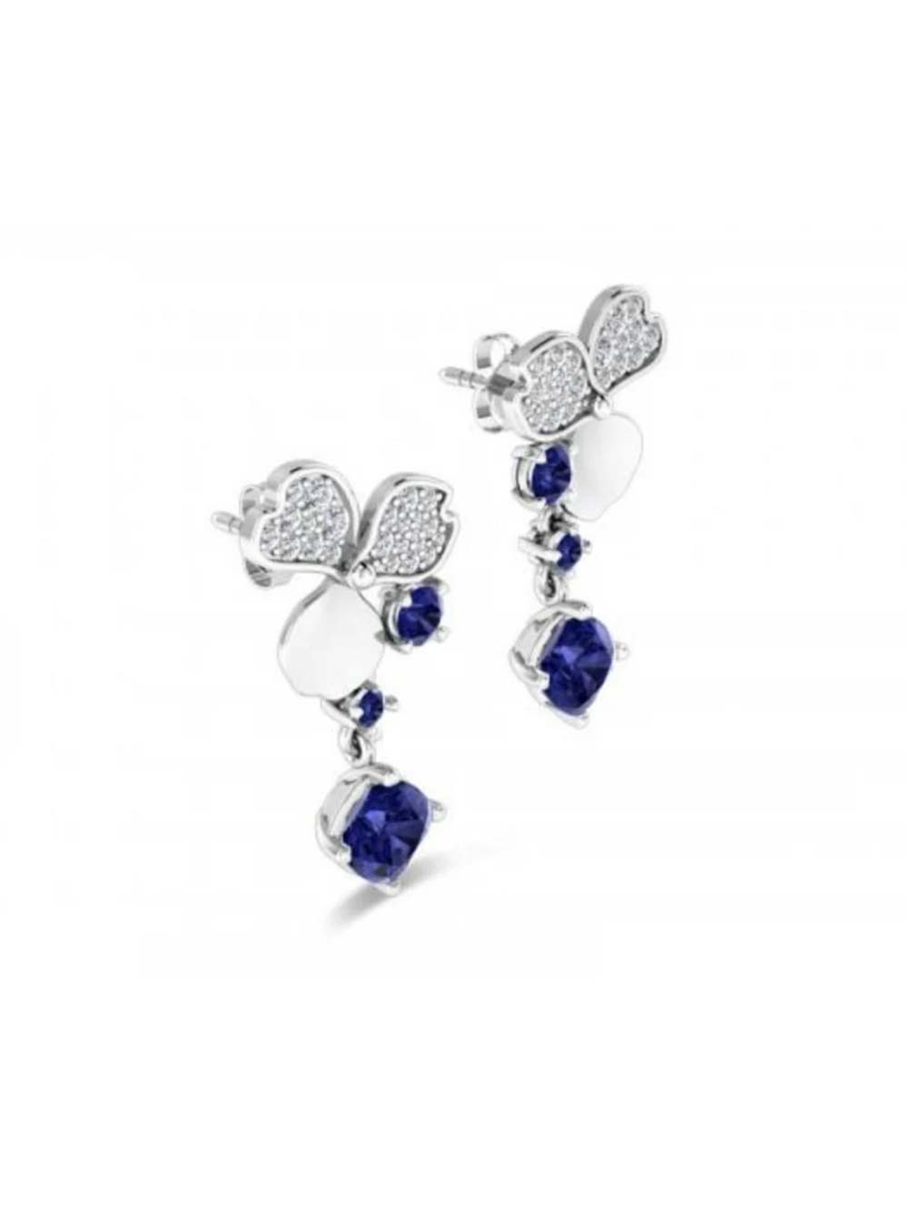 Tanzanite and Diamond Earring in 14kt Gold (4.5cts Tz)