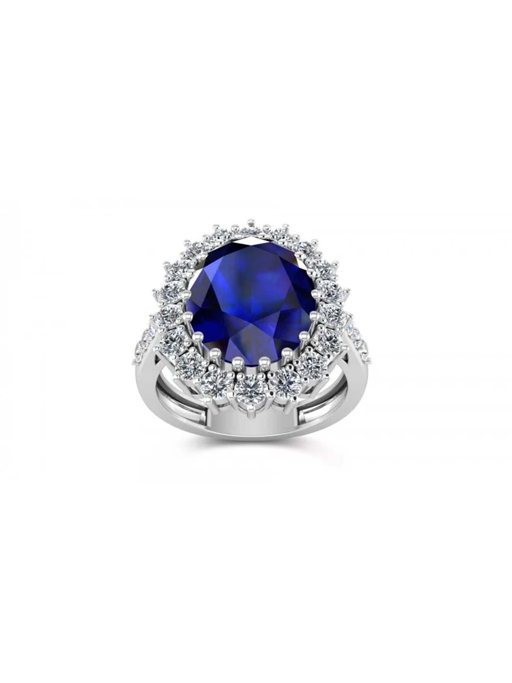 Blue Sapphire Diamond Ring