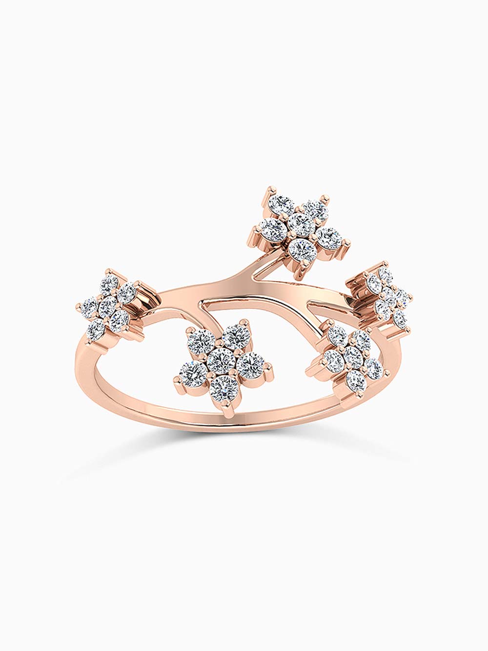 Flower Diamond Ring in 14kt Gold (0.40cts)