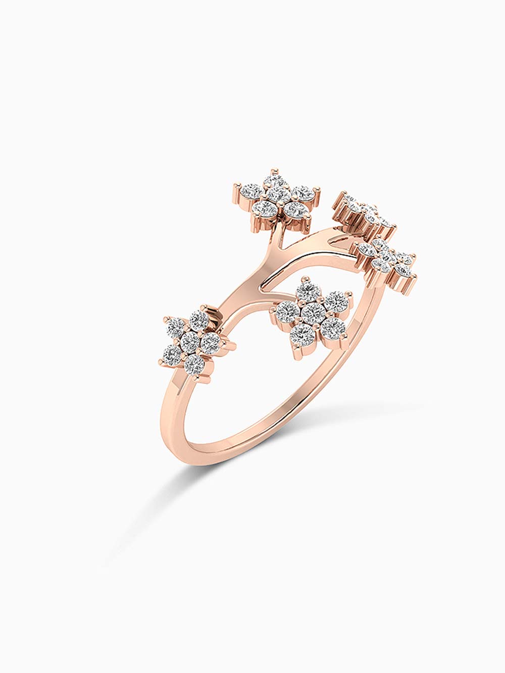 Flower Diamond Ring in 14kt Gold (0.40cts)