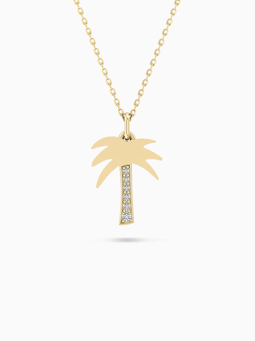 Palm tree Pendant in 14kt Gold (0.08cts)